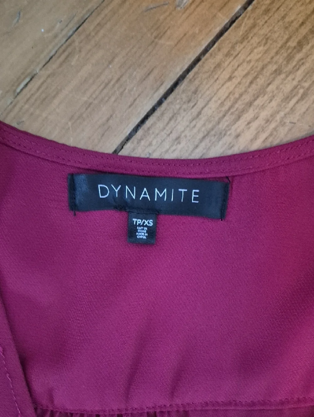 Dynamite Women's Burgundy Surplice Mini Dress - Picture 2 of 2